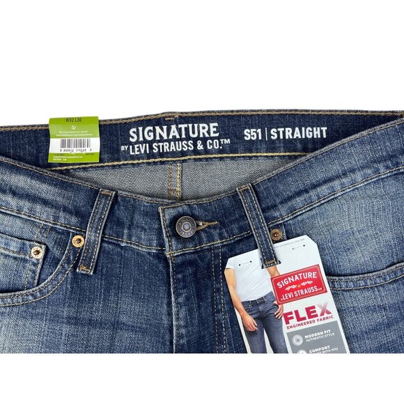 Signature by Levi Men's Flex Straight Blue Jeans Sz 32X30 - NWT - Picture 6 of 12